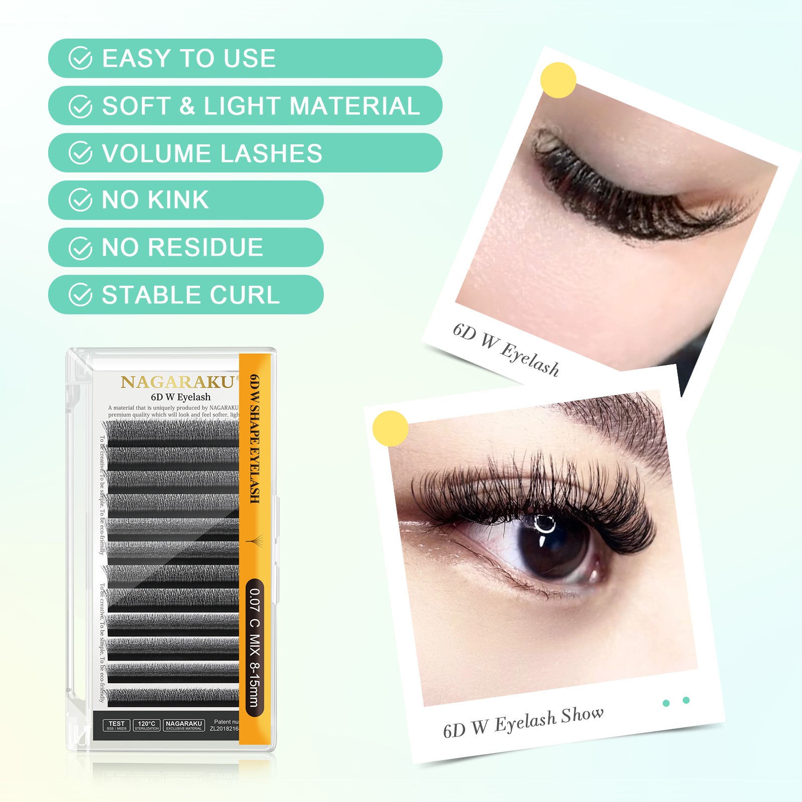 NAGARAKU 6DW Shape Hand Woven Eyelashes Extension (10PCS)