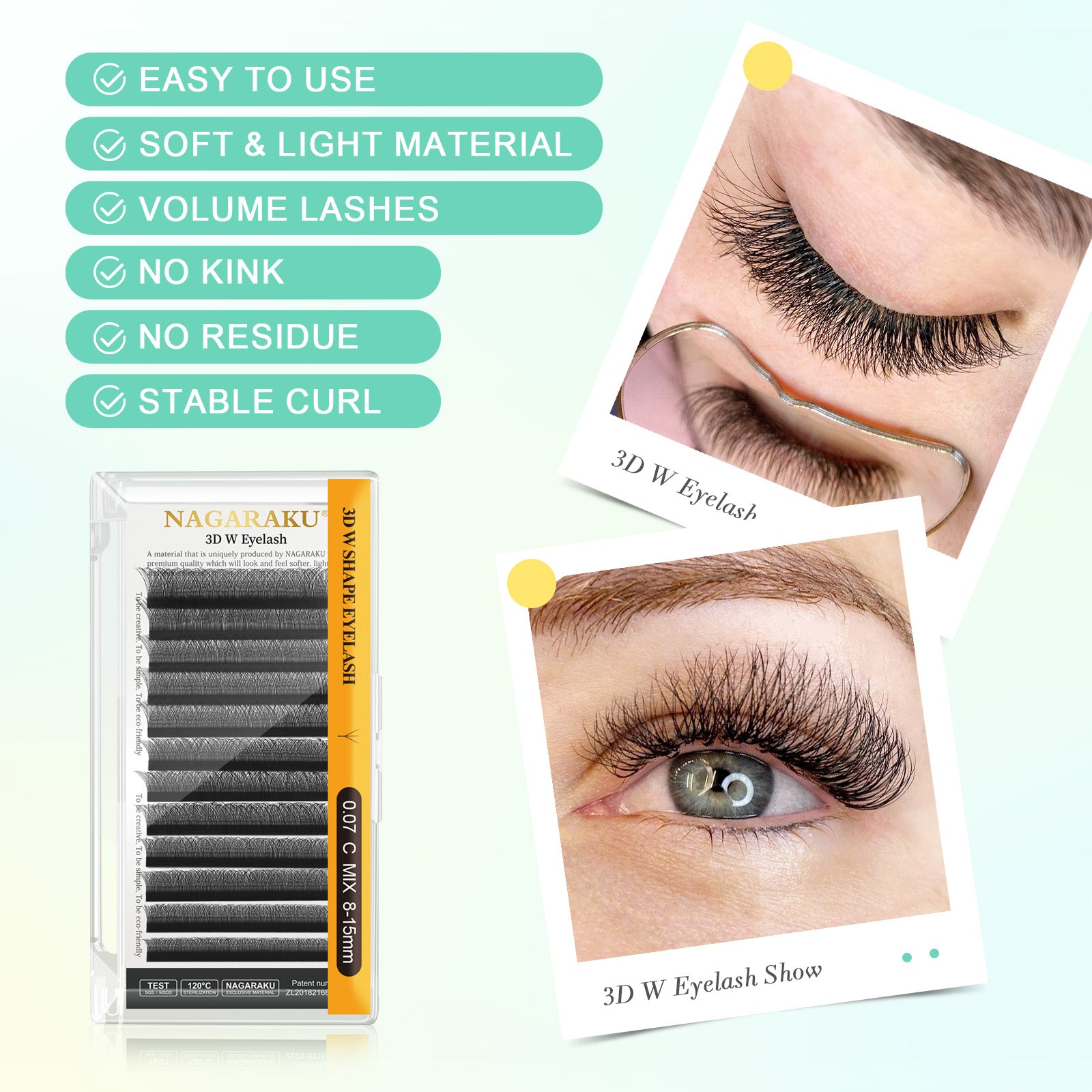 NAGARAKU 3DW Shape Triple Tips Hand Woven Eyelashes Extension (10PCS)