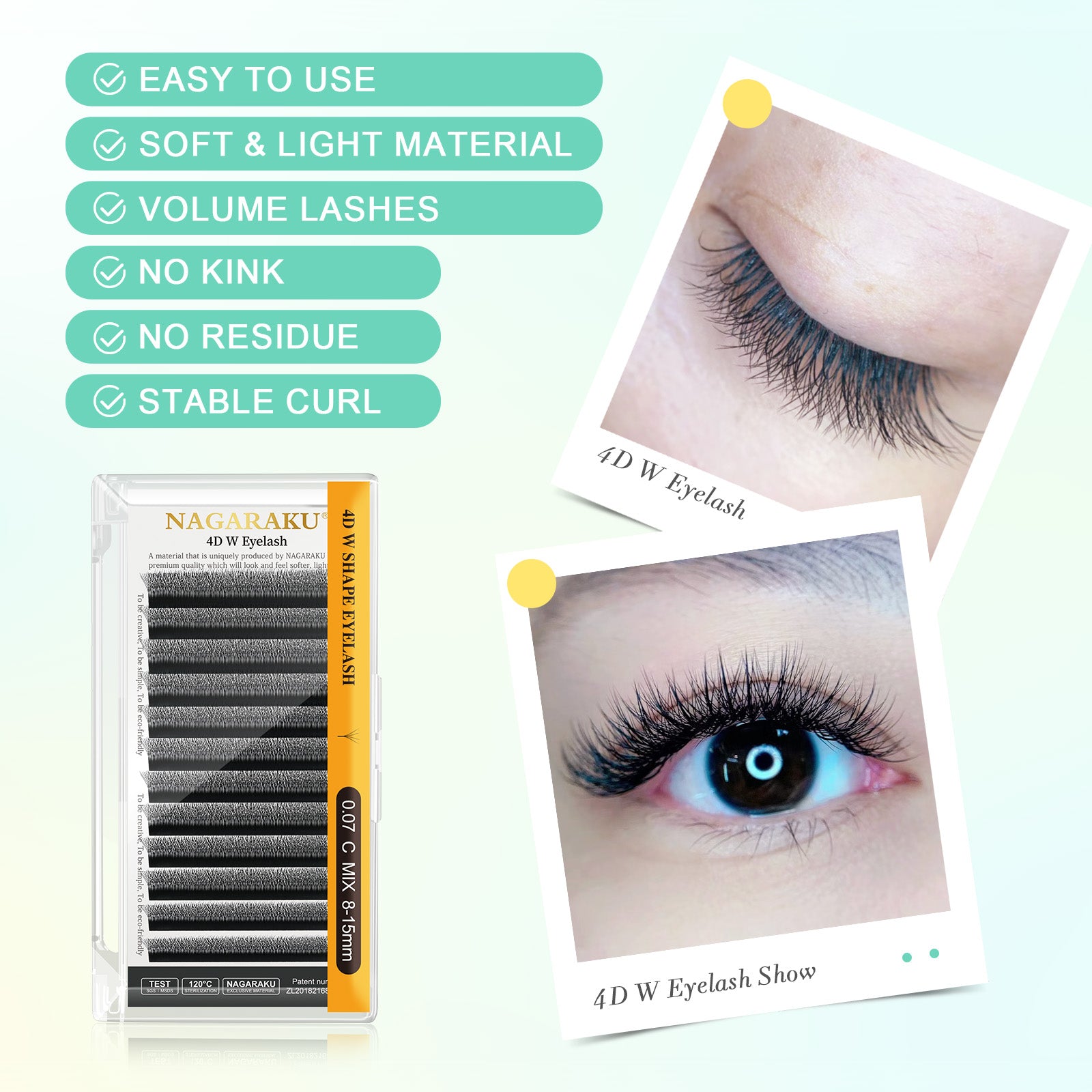 NAGARAKU 4DW Shape Hand Woven Eyelashes Extension (10PCS)