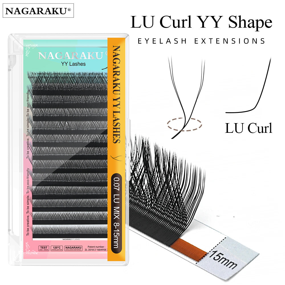 NAGARAKU L/M Curl YY Shape Triple Tips Hand Woven Eyelashes Extension (10PCS)