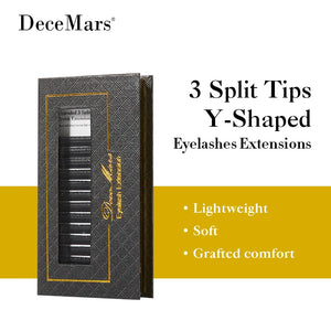 DeceMars 3 Split Tips Y-Shaped Eyelash Extension