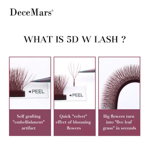 DeceMars Brown 5DW-Shaped Eyelashes Extensions