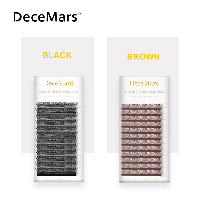 DeceMars YY Shape Black Eyelashes Extensions Two Tip Lashes