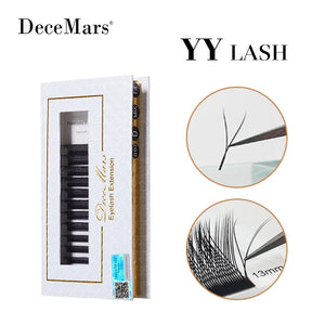 DeceMars YY Shape Black Eyelashes Extensions Two Tip Lashes