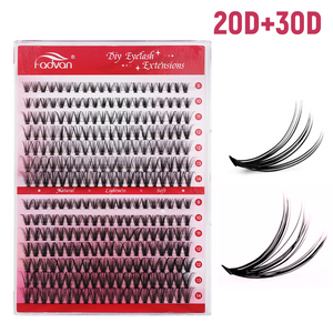Fadvan 12 Rows 30D/40D/50D Bundle Lashes D Curl Black Cluster Lashes