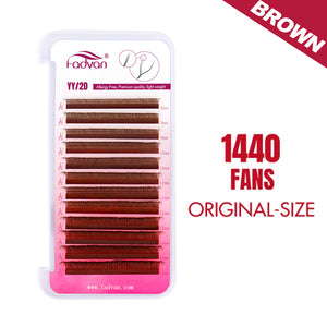 Fadvan 24 Rows YY Lashes D Curl Black Lash Extensions
