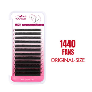 Fadvan 24 Rows YY Lashes D Curl Black Lash Extensions