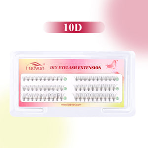 Fadvan 3 Rows Bundle Lashes D Curl Black Cluster Lashes