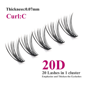 Fadvan 3 Rows Bundle Lashes D Curl Black Cluster Lashes