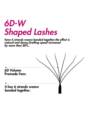 Fadvan 6DW Eyelash Extensions D Curl Black False Eyelashes