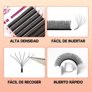 Fadvan 6DW Eyelash Extensions D Curl Black False Eyelashes