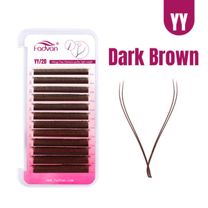 FADVAN Brown YY Shape Eyelashes Extension