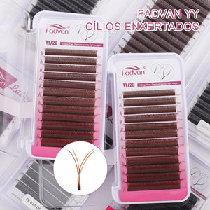 FADVAN Brown YY Shape Eyelashes Extension