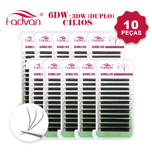 Fadvan Duplo3DW Eyelash Extensions D Curl Black False Eyelashes