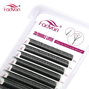 Fadvan Duplo3DW Eyelash Extensions D Curl Black False Eyelashes