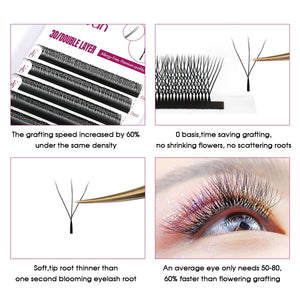 Fadvan Duplo3DW Eyelash Extensions D Curl Black False Eyelashes
