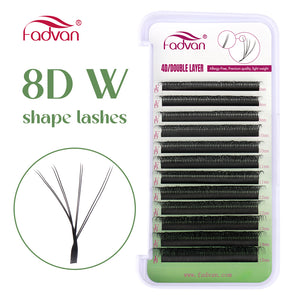 Fadvan Duplo4DW Eyelash Extensions D Curl Black False Eyelashes