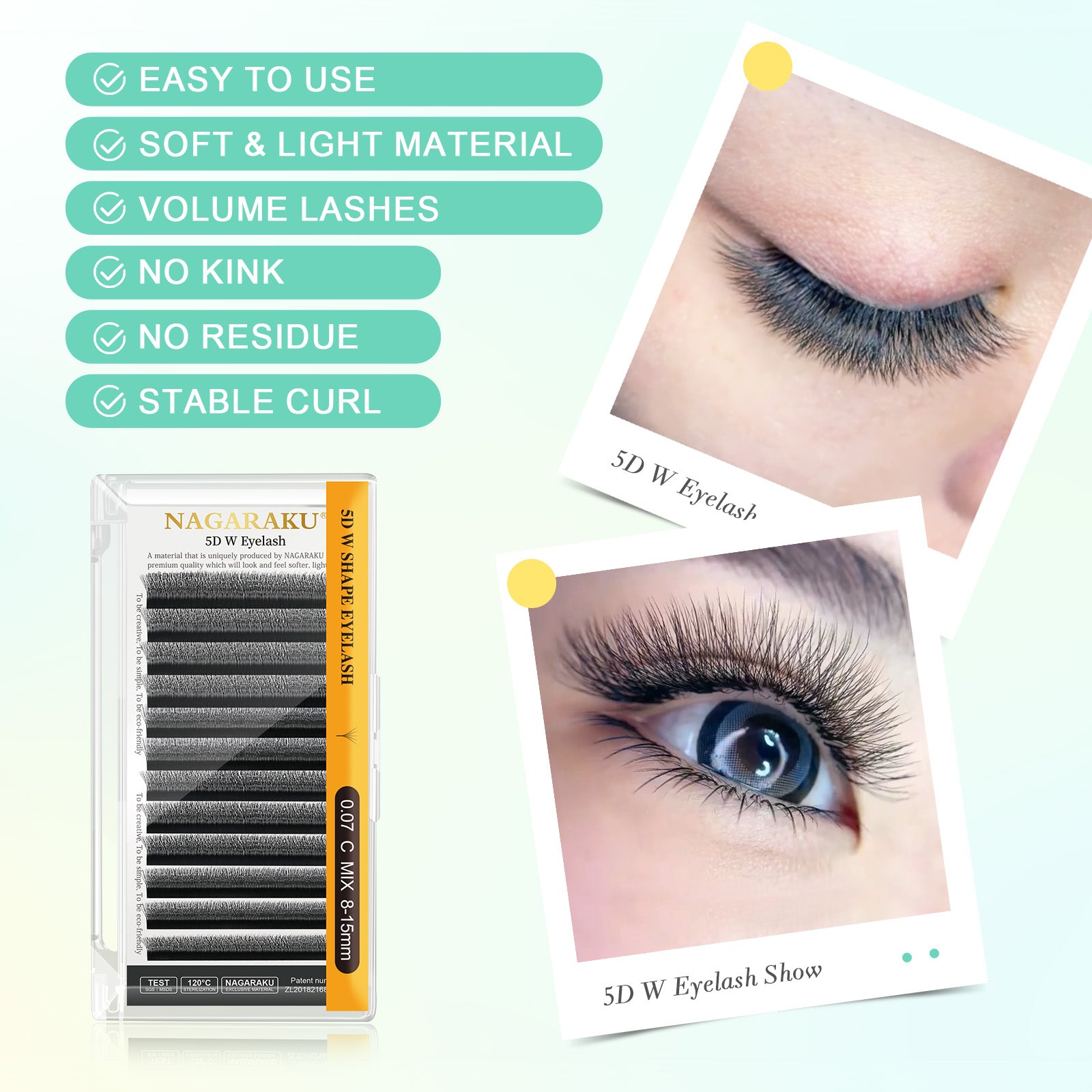 NAGARAKU 5DW Shape Hand Woven  Eyelashes Extension (10PCS)