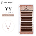 Bella Moça YY Lashes Brown D 0.07mm - Volume Natural no Estilo Brasileiro, Cor Preta, 8-14mm