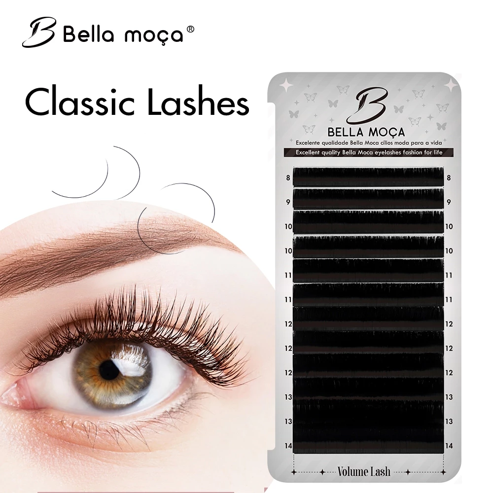 Bella Moça 12 Rows High-Density Classic Eyelashes Individual Eyelash Extensions 0.07mm D Curl