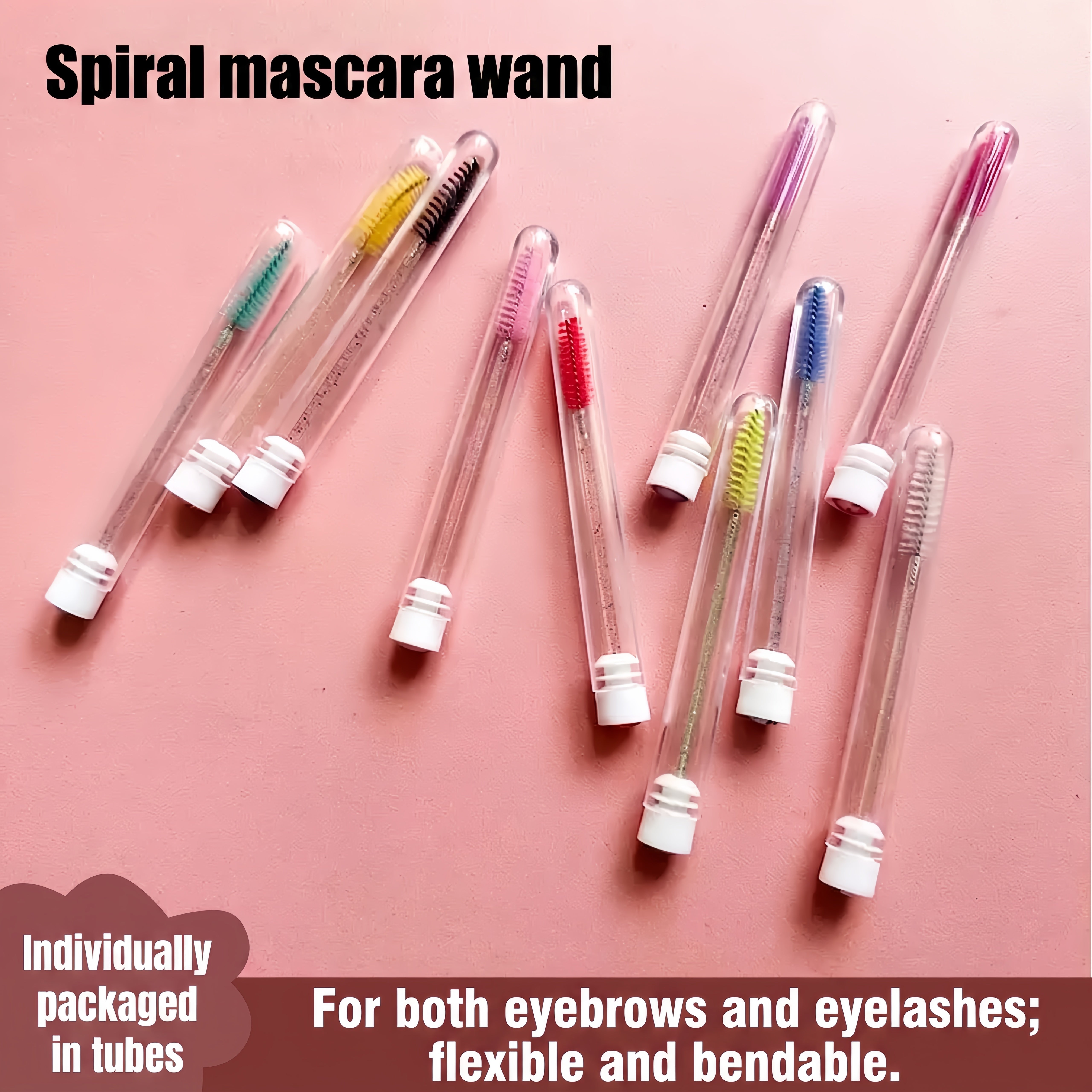 Bella Moça Colored Tube Brush ，Brow Lamination Brush Curved， Escova Brow Lamination（12PCS)