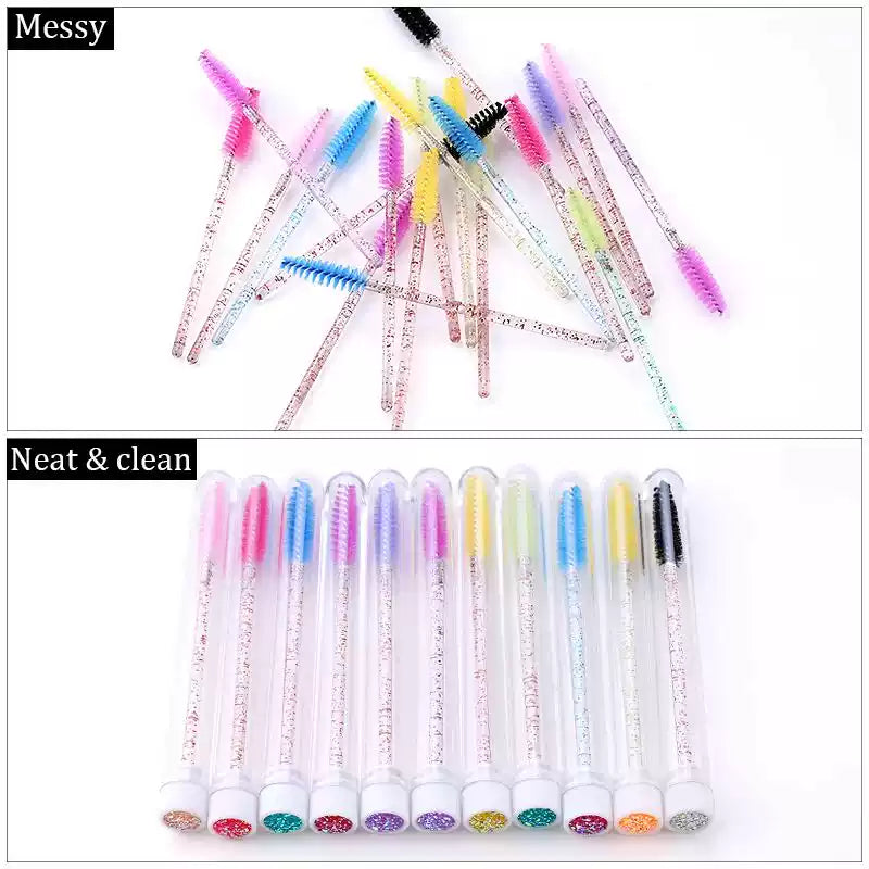 Bella Moça Colored Tube Brush ，Brow Lamination Brush Curved， Escova Brow Lamination（12PCS)