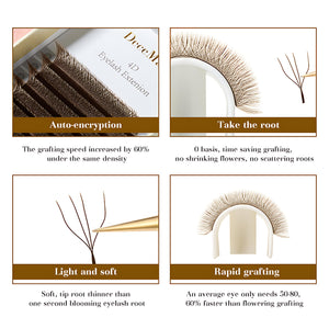 DeceMars Brown 4DW-Shaped Eyelashes Extensions