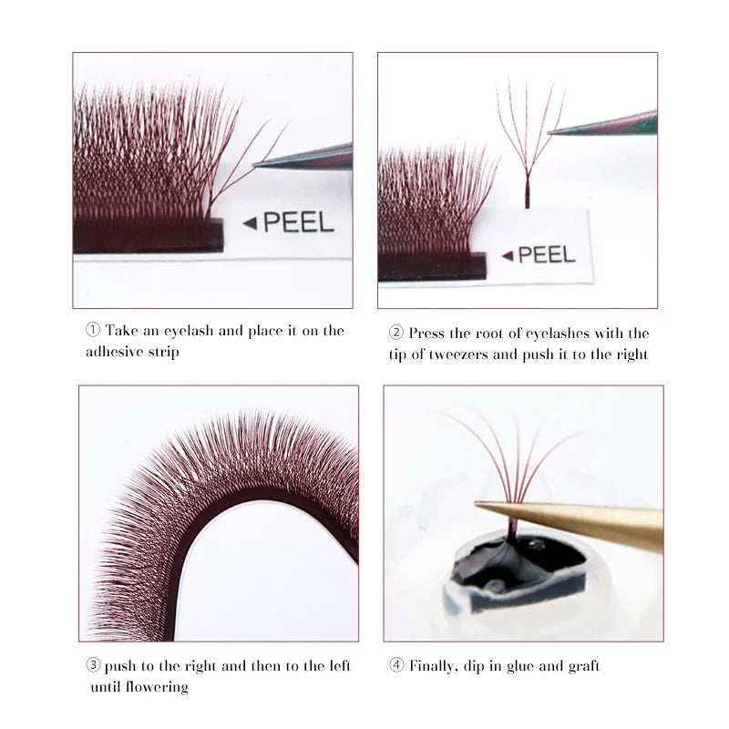 DeceMars Brown 5DW-Shaped Eyelashes Extensions