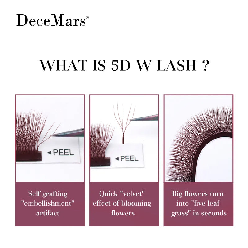 DeceMars Brown 5DW-Shaped Eyelashes Extensions