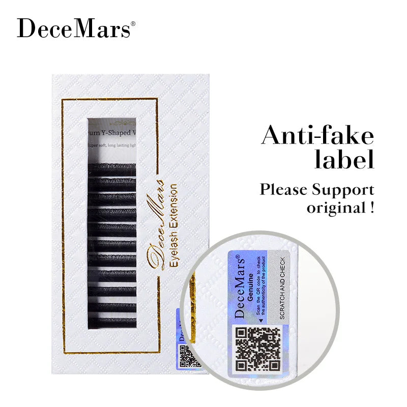 DeceMars YY Shape Black Eyelashes Extensions Two Tip Lashes