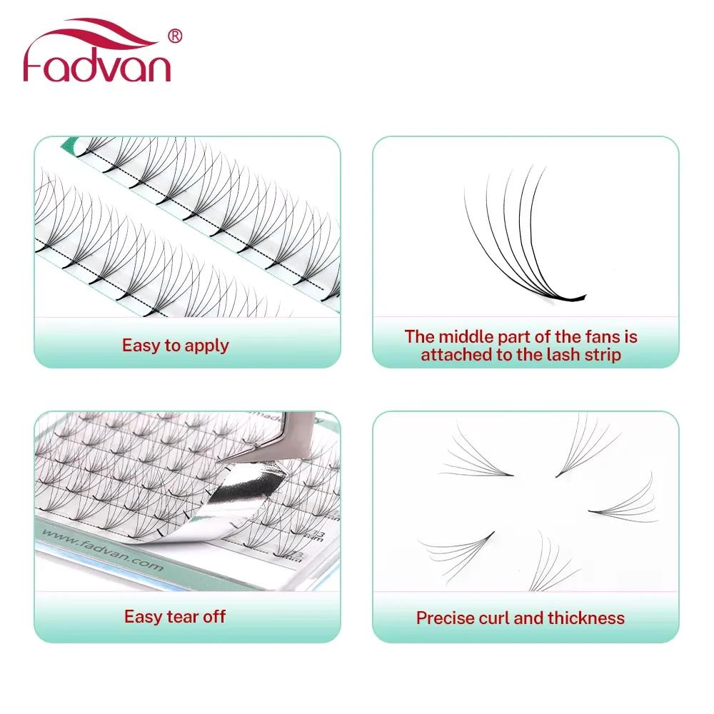 Fadvan 10D/16D Premade Eyelash Extensions D Curl Black Eyelashes