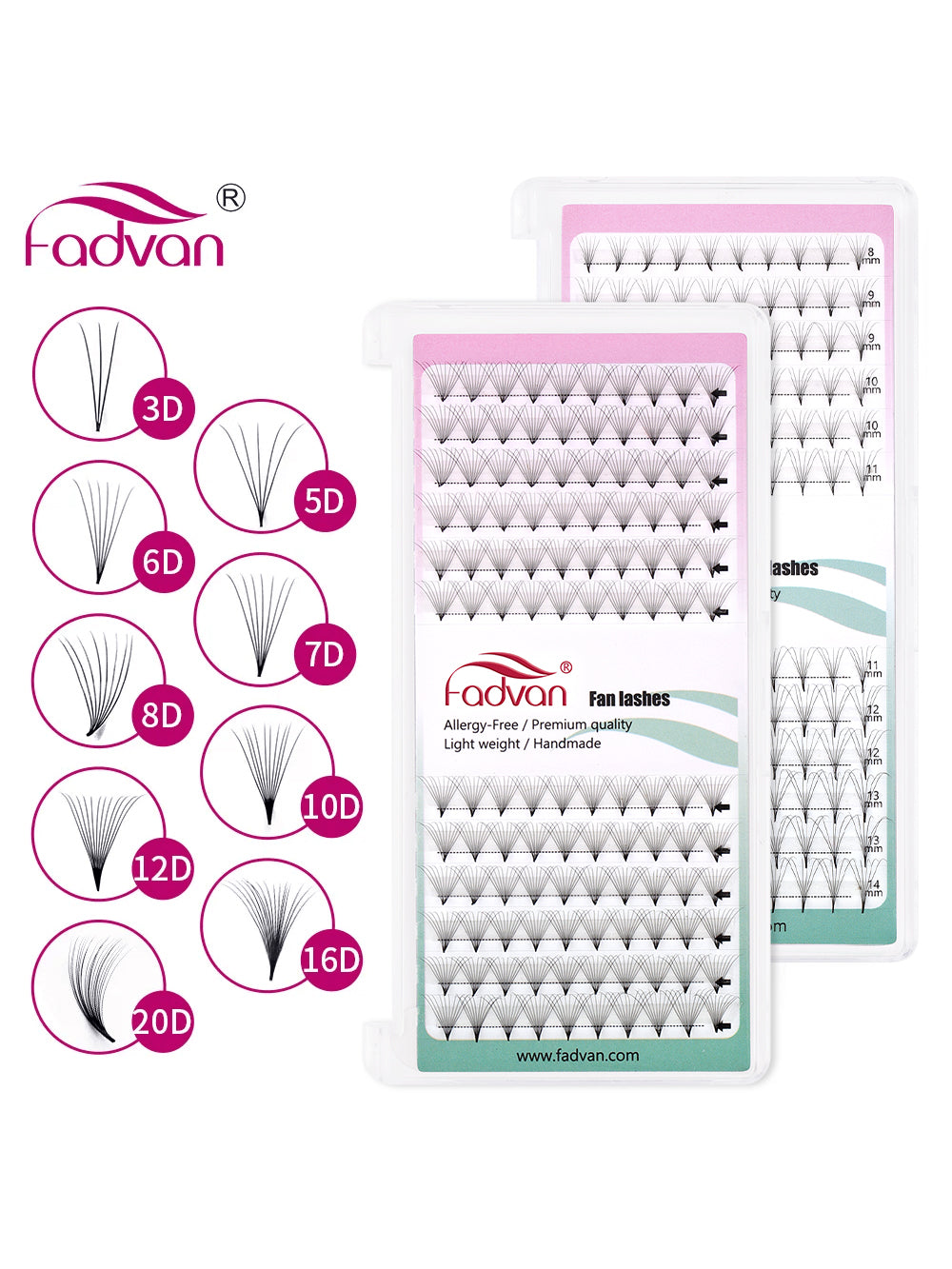 Fadvan 10D/16D Premade Eyelash Extensions D Curl Black Eyelashes