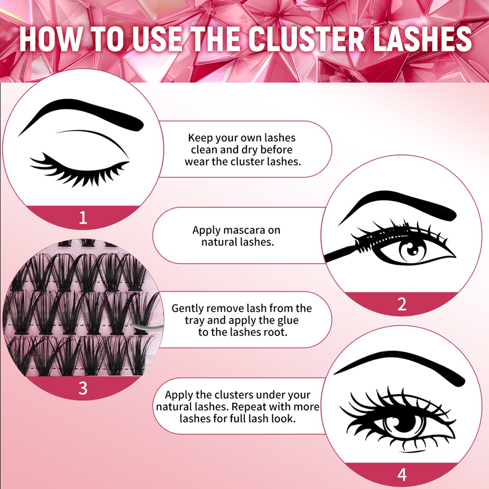Fadvan 12 Rows 30D/40D/50D Bundle Lashes D Curl Black Cluster Lashes