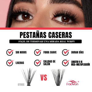 Fadvan 12 Rows 30D/40D/50D Bundle Lashes D Curl Black Cluster Lashes
