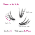 Fadvan 3 Rows Bundle Lashes D Curl Black Cluster Lashes