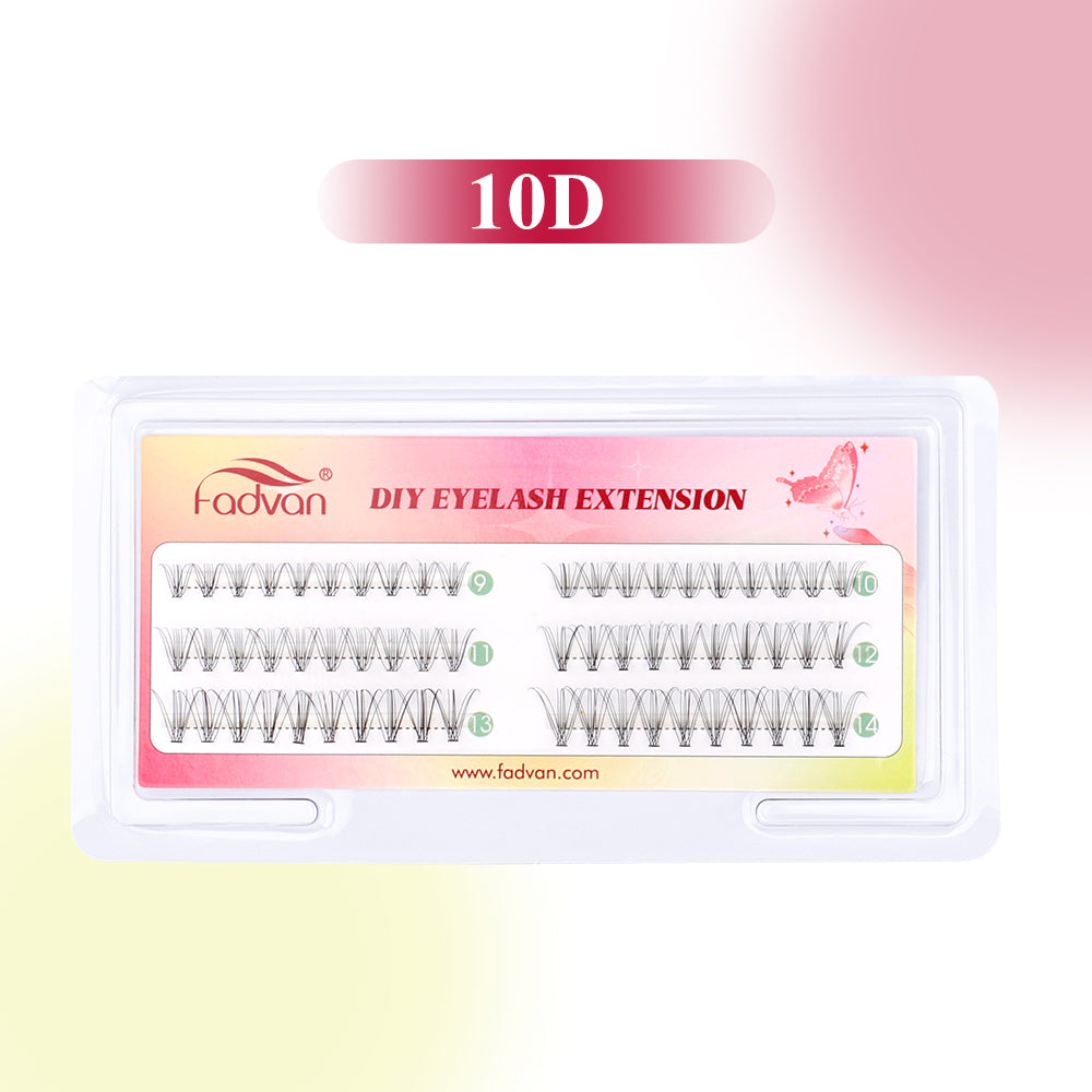 Fadvan 3 Rows Bundle Lashes D Curl Black Cluster Lashes