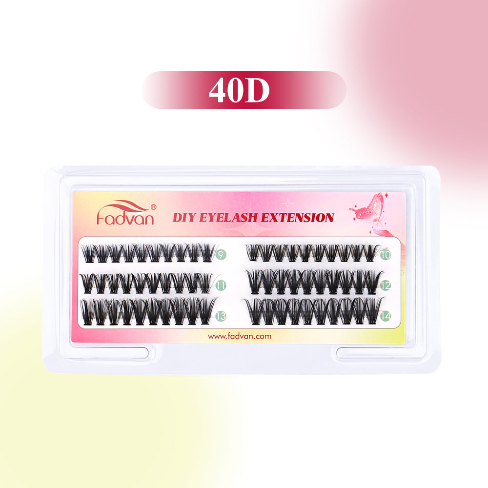 Fadvan 3 Rows Bundle Lashes D Curl Black Cluster Lashes