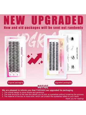 Fadvan 3 Rows Bundle Lashes D Curl Black Cluster Lashes