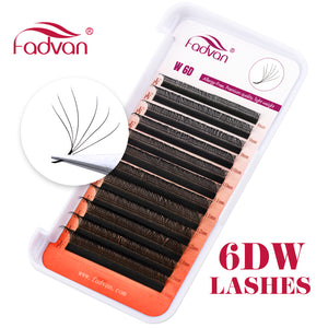 Fadvan 6DW Eyelash Extensions D Curl Black False Eyelashes