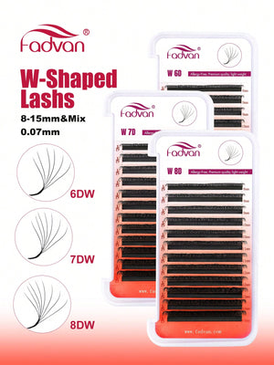 Fadvan 6DW Eyelash Extensions D Curl Black False Eyelashes