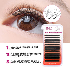 Fadvan 6DW Eyelash Extensions D Curl Black False Eyelashes