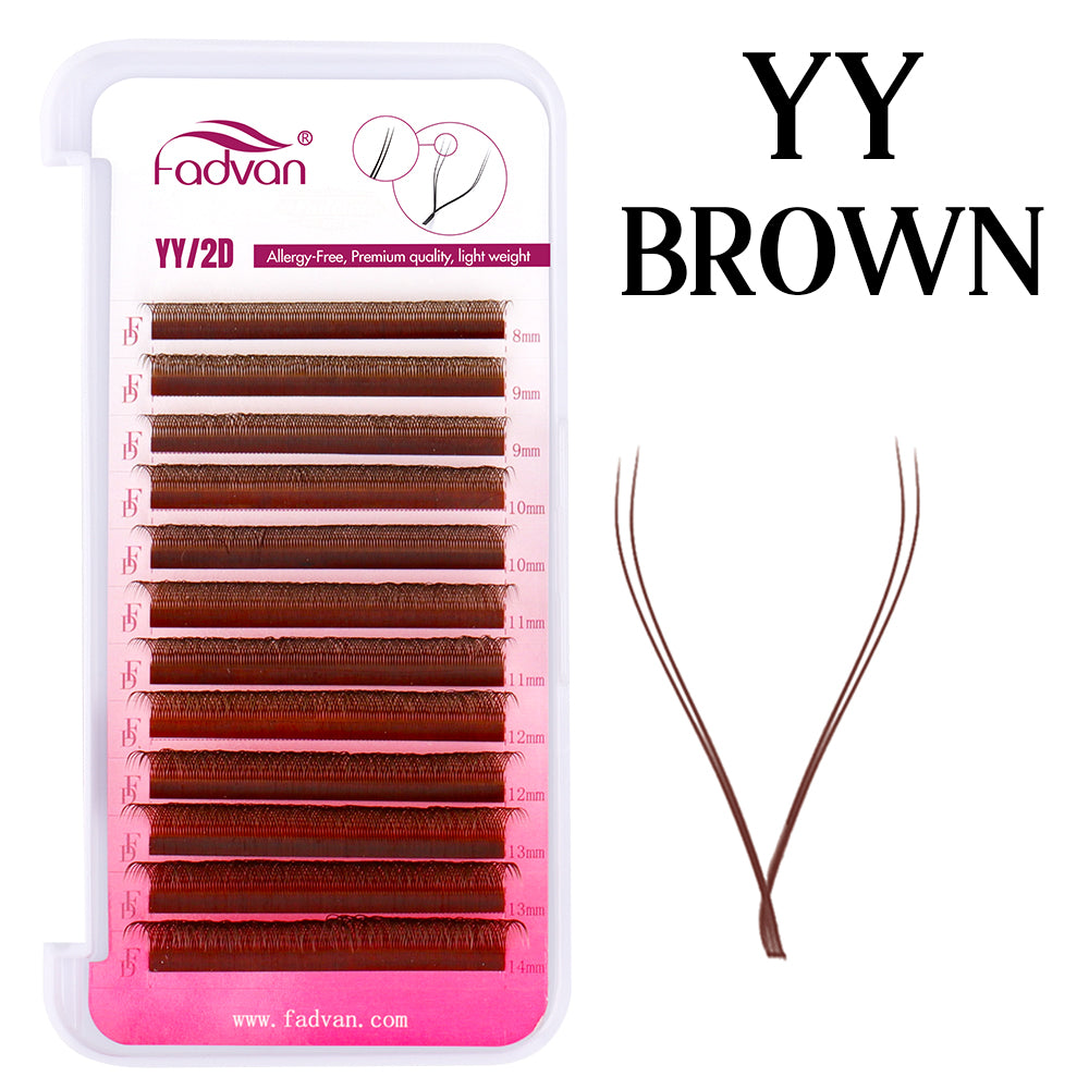 FADVAN Brown YY Shape Eyelashes Extension