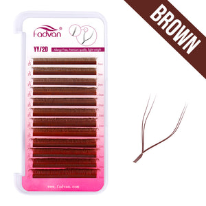 FADVAN Brown YY Shape Eyelashes Extension