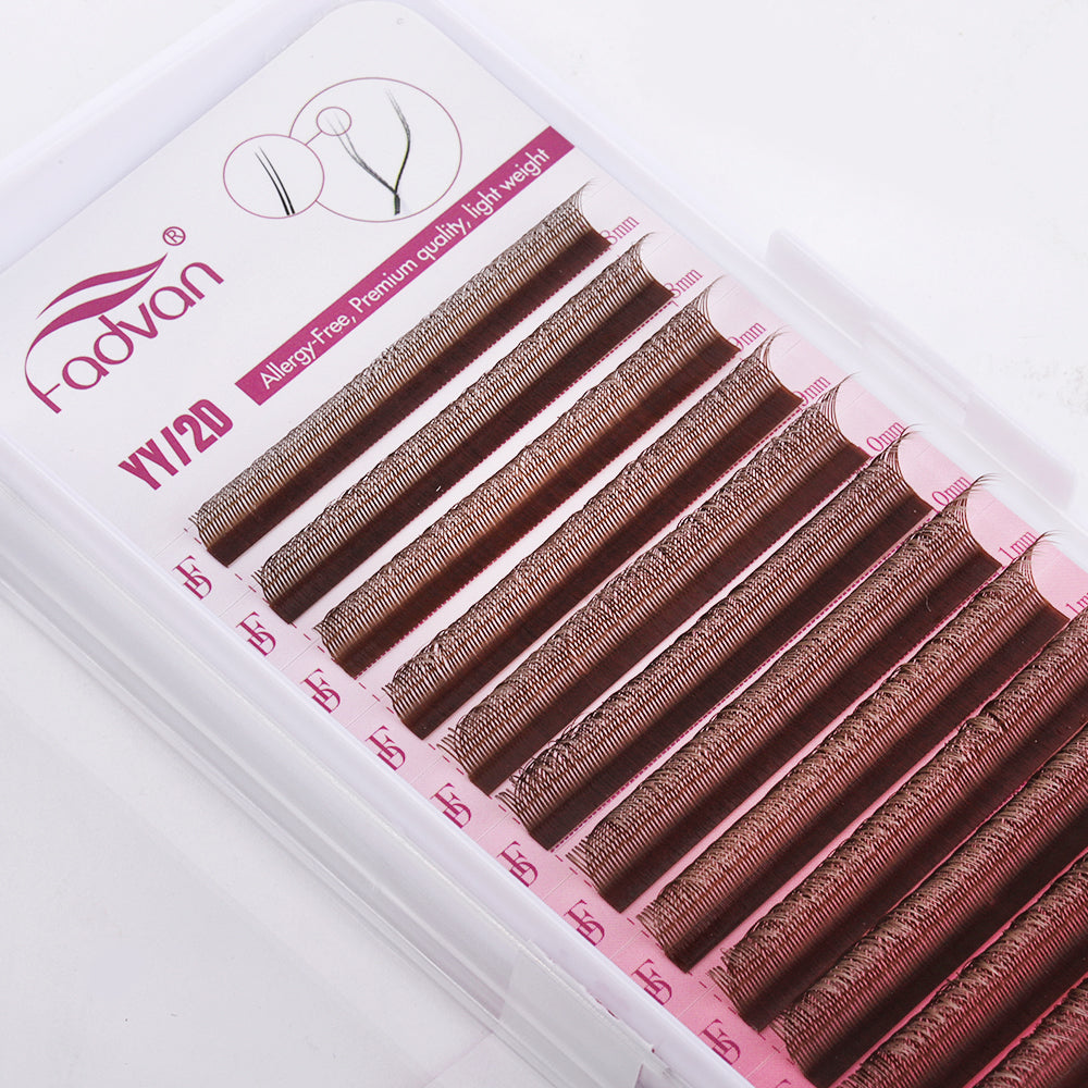 FADVAN Brown YY Shape Eyelashes Extension
