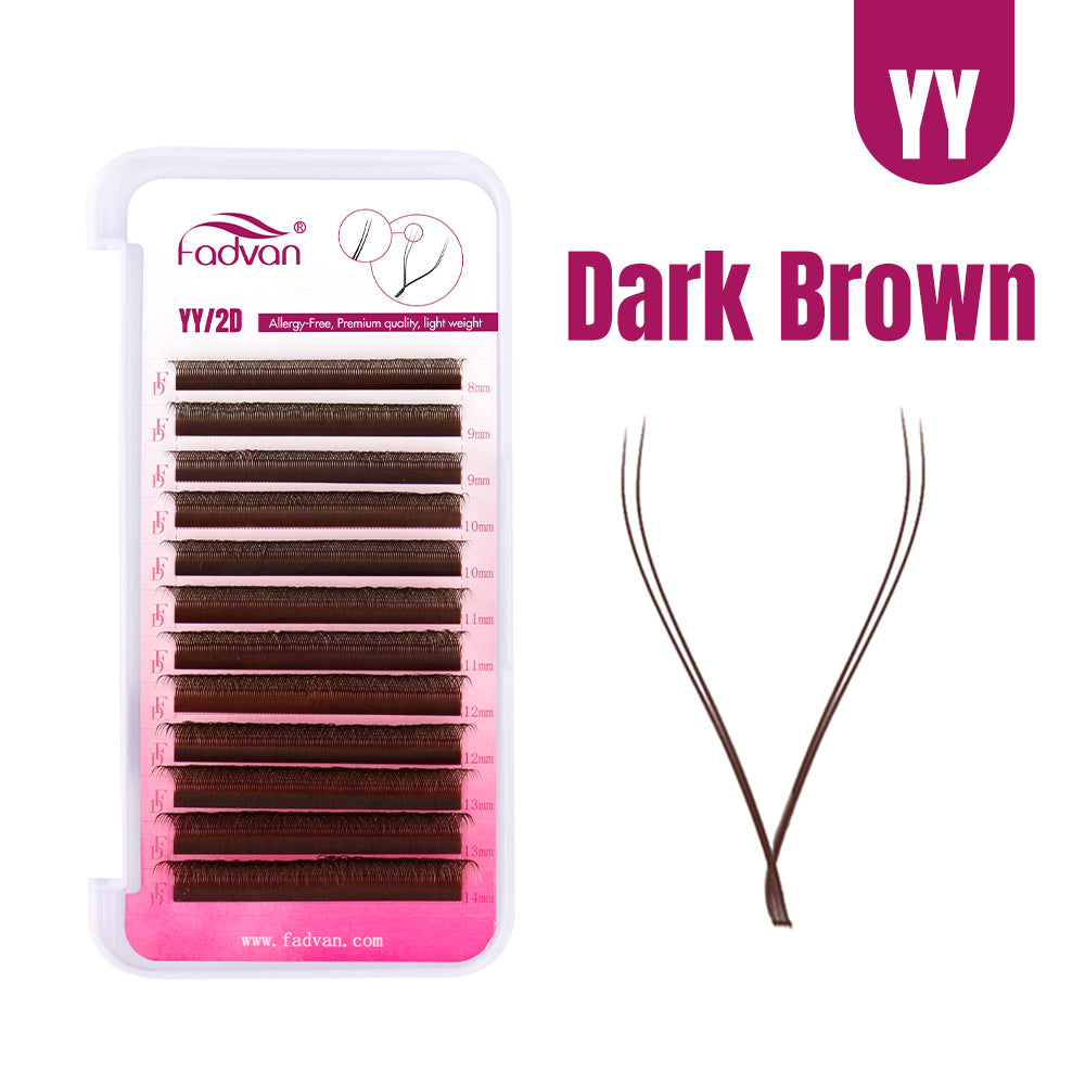 FADVAN Brown YY Shape Eyelashes Extension