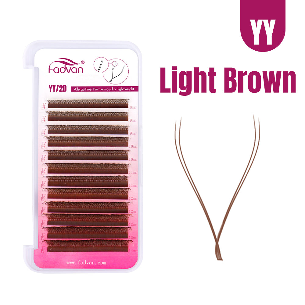 FADVAN Brown YY Shape Eyelashes Extension