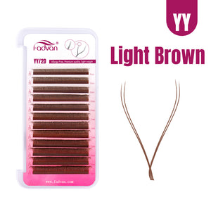FADVAN Brown YY Shape Eyelashes Extension