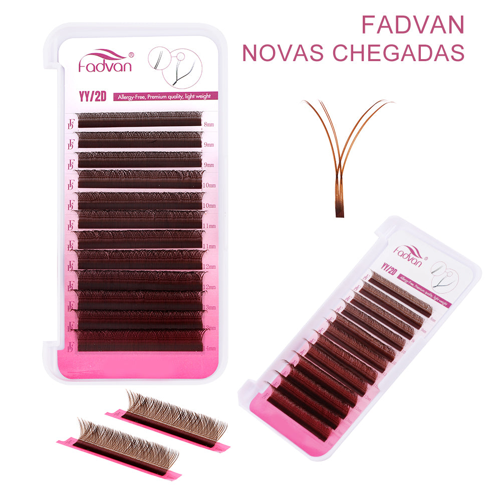 FADVAN Brown YY Shape Eyelashes Extension