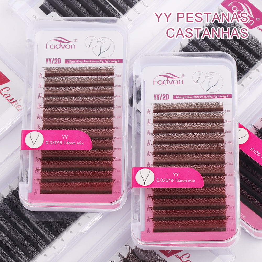 FADVAN Brown YY Shape Eyelashes Extension