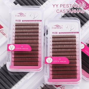FADVAN Brown YY Shape Eyelashes Extension